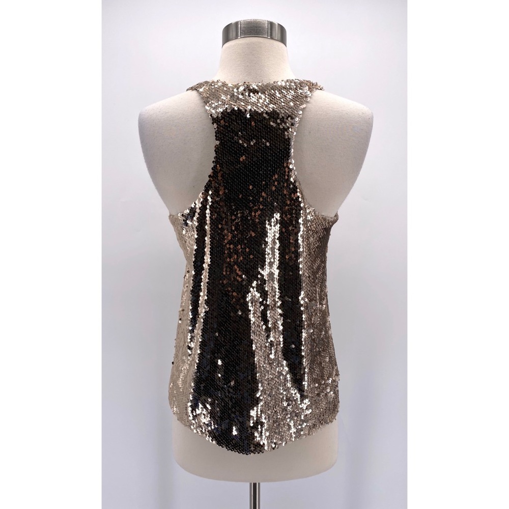 Line and Dot Gold Sequin Racer Back Tank NWT - Picture 3 of 6